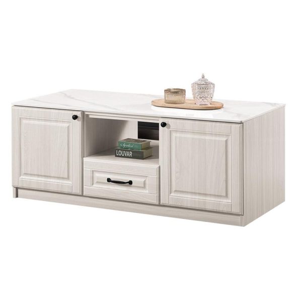 貝諾4尺岩板四門二抽大茶几 Hampton,漢汀堡,茶几,桌子,咖啡桌,A級環保木心板材質,三節式鋼珠滑軌,PU耐磨耐水塗裝