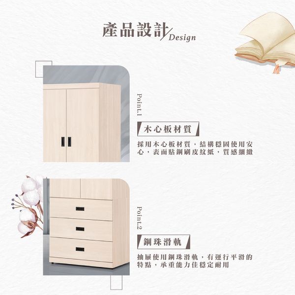 詩蓓白梧桐3X7尺衣櫥 Hampton,漢汀堡,衣櫥,櫥櫃,櫃子,衣櫃,木心板材質,美背處理,3X7尺衣櫥,鋼珠滑軌