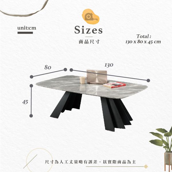 黛迪4.3尺原石大茶几 Hampton,漢汀堡,茶几,大茶几,天然原石,PU耐磨耐水塗裝,防鏽五金烤漆處理