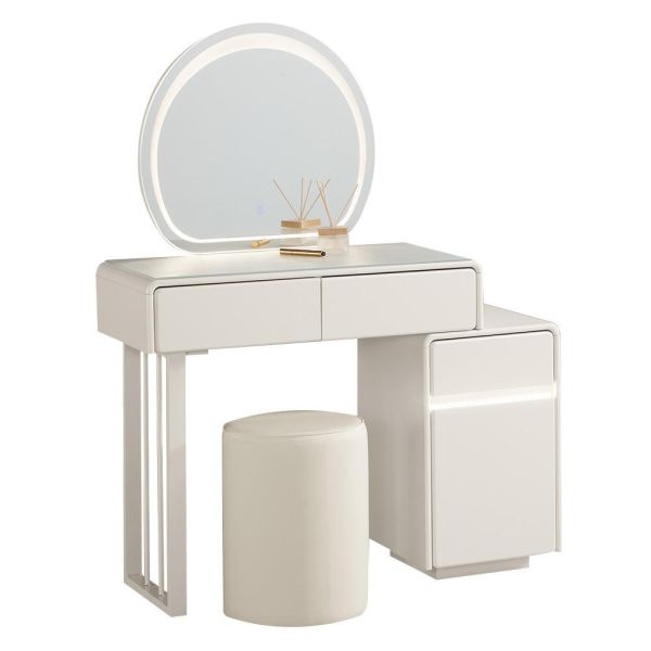 斯朵2.7尺伸縮化妝台-含椅 Hampton,漢汀堡,化妝桌,化妝台,化妝椅,化妝桌椅,化妝鏡台,鏡台,鏡台含椅,2.7尺伸縮化妝台,鋼珠滑軌,採用PU耐磨耐水塗裝