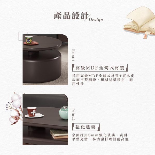 羅安4.3尺大茶几 Hampton,漢汀堡,茶几,大茶几,小茶几,強化玻璃桌面,高級MDF全烤式材質,優麗坦耐磨耐水塗裝,4.3尺大茶几