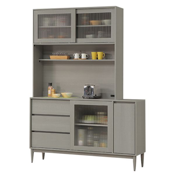 莫卡5尺碗盤櫃組 Hampton,漢汀堡,5尺碗盤櫃組,櫥櫃,櫃子,櫃類,鋼珠滑軌,不鏽鋼緩衝後鈕,木心板材質,實木腳架,長虹PS板,1.5mmABS封邊