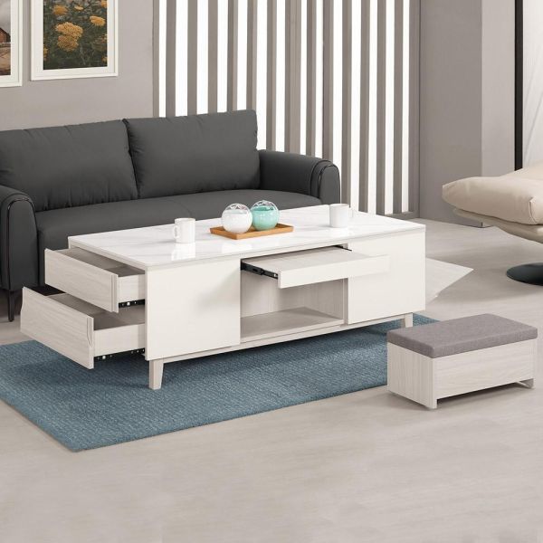 斯亞4.3尺岩板大茶几 Hampton,漢汀堡,茶几,4.3尺岩板大茶几,茶几,桌子,咖啡桌,國際標準低甲醛防蛀木心板材質,鋼珠滑軌