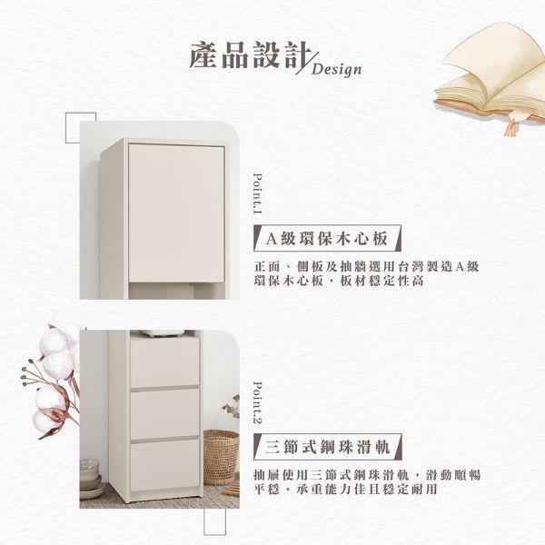 穆可1.3尺三抽收納櫃 Hampton,漢汀堡,1.3尺三抽收納櫃,櫥櫃,櫃子,櫃類,A級環保木心板材質,三節式鋼珠滑軌,美背式處理,PU耐磨耐水塗裝