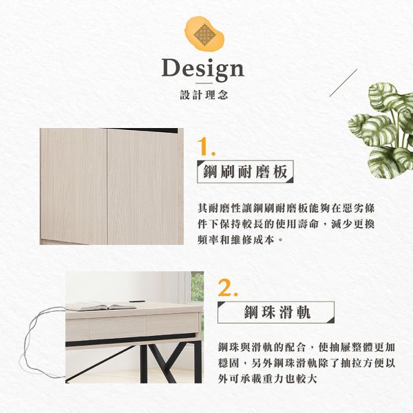 萊格斯白榆木4尺三抽書桌 Hampton,漢汀堡,辦公桌,電腦桌,書桌,木心板