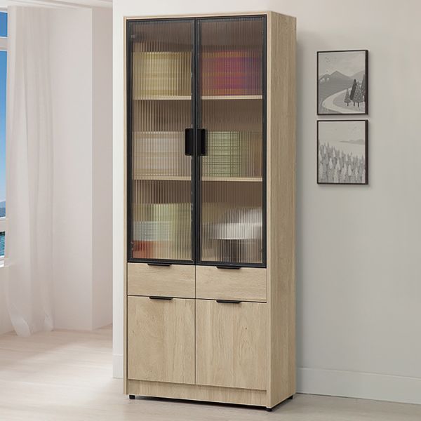 凱文2.5尺四門中抽書櫃 Hampton,漢汀堡,2.5尺四門中抽書櫃,書櫃,櫃子,櫃類,鋼珠滑軌,木心板材質,1.5mmABS封邊,美背處理