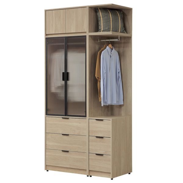 凱文3.8尺衣櫥 Hampton,漢汀堡,衣櫥,櫥櫃,櫃子,衣櫃,木心板材質,美背處理,3.8尺衣櫥,鋼珠滑軌