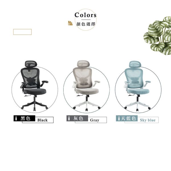 克斯爾網布扶手辦公椅-灰色 Hampton,漢汀堡,辦公椅,電腦椅,扶手椅,椅子,網布材質,多功能調整座椅,後仰設計,可調整高度,高背設計,書房,臥室