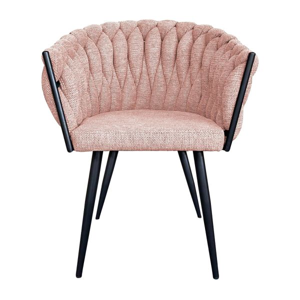 艾拉布面扶手椅-粉桃紅 Hampton,漢汀堡,餐椅,高級椅子,特色,家具,椅子,亞麻布,安心使用,典雅,編織繩椅