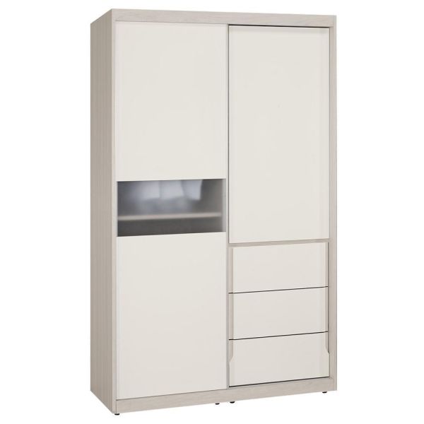 斯亞4尺拉門衣櫥 Hampton,漢汀堡,衣櫥,櫥櫃,櫃子,衣櫃,4尺拉門衣櫥,木心板材質,油壓緩衝後鈕,美背處理,鋼珠滑軌