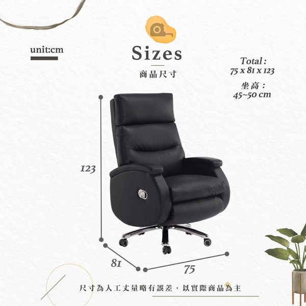 蓋爾皮面辦公椅 Hampton,漢汀堡,辦公椅,電腦椅,扶手椅,椅子,多功能調整座椅,後仰設計,書房,臥室