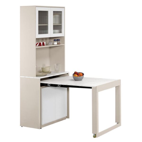 穆可2.7尺伸縮收納餐桌櫃 Hampton,漢汀堡,2.7尺伸縮收納餐桌櫃,櫥櫃,櫃子,櫃類,A級環保木心板材質,美背式處理,PU耐磨耐水塗裝,桌子,餐桌櫃