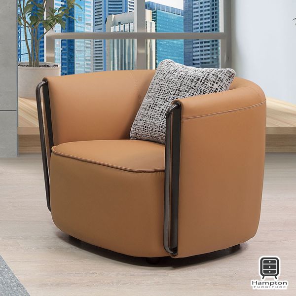 傑爾單人貓抓皮沙發 Hampton,漢汀堡,沙發,單人沙發,貓抓皮材質,高密度泡棉,實木骨架