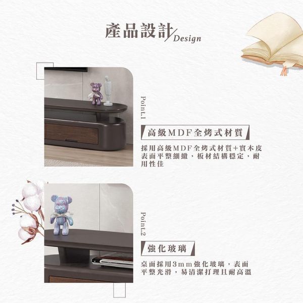 羅安6.6尺長櫃 Hampton,漢汀堡,長櫃,電視櫃,櫥櫃,櫃子,櫃類,6.6尺長櫃,高級MDF全烤式材質,桌面採用3mm強化玻璃,優麗坦耐磨耐水塗裝