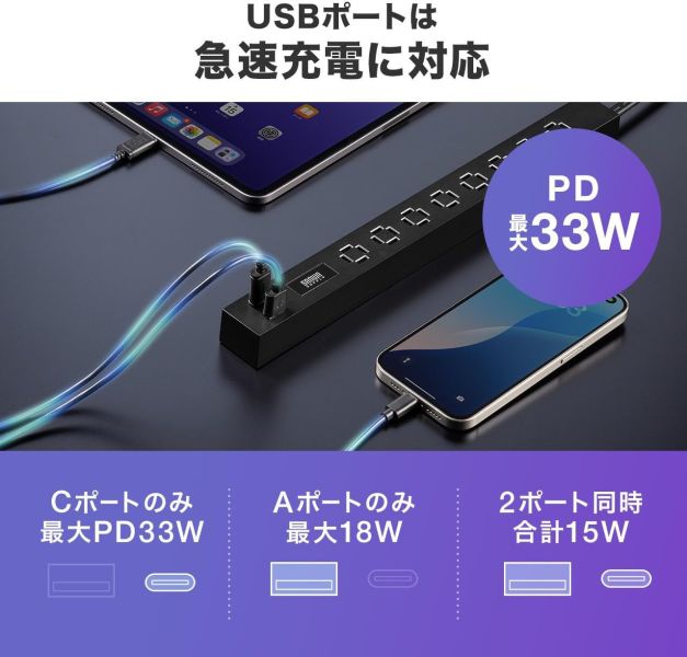【多規格】SANWA 自由延長線 直插橫插 (USB快充/防雷擊款) SANWA, 日本延長線, 8孔插座, 自由插座, 防雷延長線, USB快充插座, PD快充, QC3.0, 電源整線, 省空間插座, 辦公電源, 日本電源管理