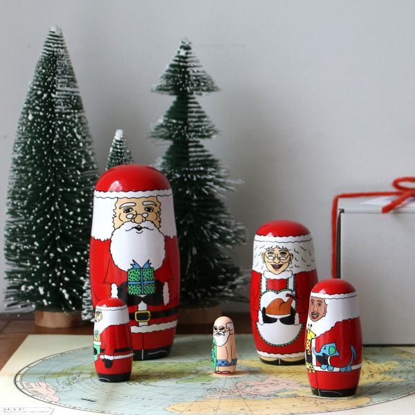 MIDORI KOMATSU 世界聖誕老人套娃 聖誕老人,套娃,木製擺飾,聖誕交換禮物,日本文創,MIDORI KOMATSU,DETAIL INC,聖誕節,日本進口,冬季佈置