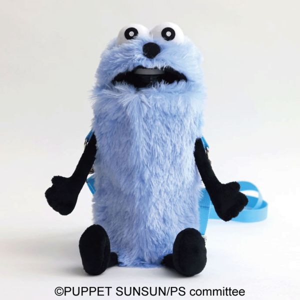 日本 PUPPET SUNSUN 毛絨飲料瓶提袋 Sunsun 水壺包 收納包 魔性角色 神似芝麻街 Elmop【小福部屋】 