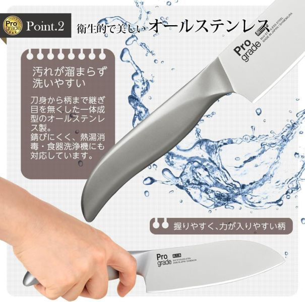 日本製 下村工業 燕三条製 Pro Grade 專業級全不鏽鋼刀具系列（多款可選）食洗機可用 專業刀具 三德刀 牛刀 麵包刀【小福部屋】 
