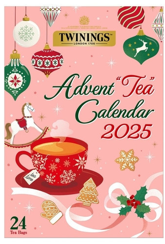TWININGS 2025年 茶包聖誕倒數月曆 24入 TWININGS, 唐寧紅茶, 聖誕倒數月曆, 倒數日曆, 日本限定, 英國紅茶, 茶包禮盒, 聖誕禮盒, 交換禮物, 節慶禮品, 耶誕節, 英倫風, 茶包組, 無咖啡因茶
