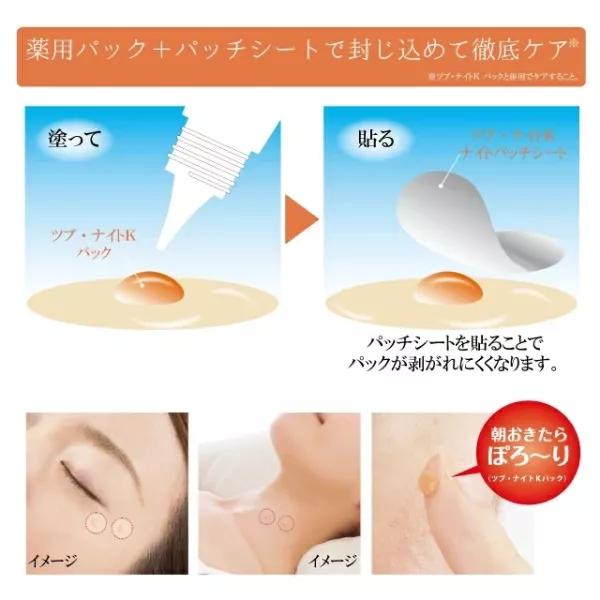TSUBU NIGHT 日本製 局部修復貼 45本 Tsubu Night, 日本製修復貼, 夜間局部貼, 肌膚護理貼, 修護貼片, 日本護膚, 夜間保養, 局部保養, 日本原裝進口, 修復護理