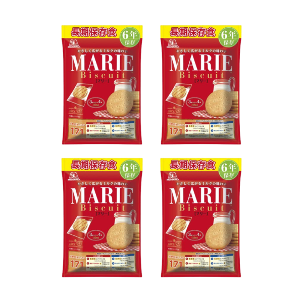 日本 森永製菓 長效期餅乾 4袋入 6年保存 牛奶口味 防災食品 地震 登山 緊急【小福部屋】 