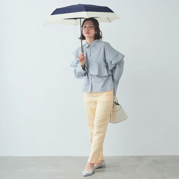 日本 because Bicolor Mini 雙色拼接折疊傘 物理防曬 抗UV 高遮光 陽傘 晴雨兩用傘 摺疊傘 梅雨季【小福部屋】 