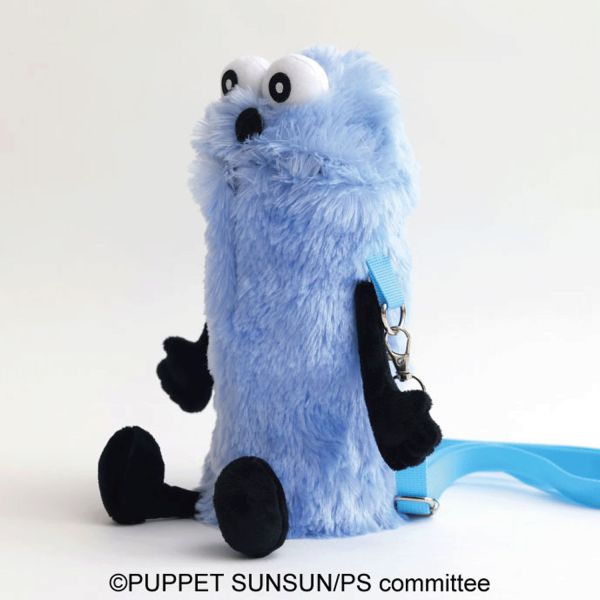 日本 PUPPET SUNSUN 毛絨飲料瓶提袋 Sunsun 水壺包 收納包 魔性角色 神似芝麻街 Elmop【小福部屋】 