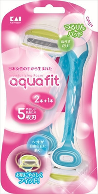 日本 KAI貝印 AQUAFIT 彈力美體刀 女用除毛刀 2+1入 手毛 腿毛 腋下 剃刀 夏季必備 日本,AQUAFIT,女用除毛刀 ,腿毛 ,刨冰機,剃刀,夏季必備