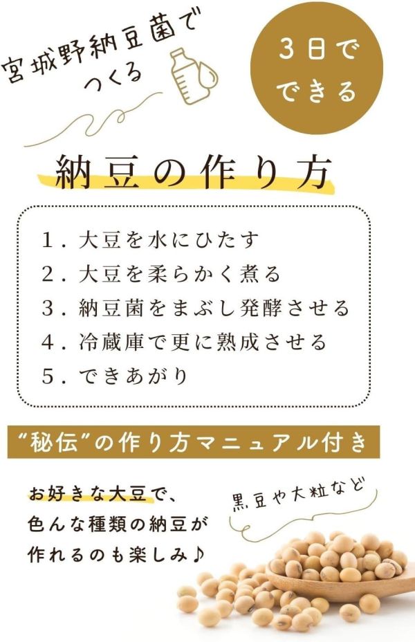 日本製 宮城野納豆製造所 納豆菌 液體納豆菌 手作納豆 無添加 發酵食品 大容量 家庭用 自製納豆 納豆DIY 業務用【小福部屋】 