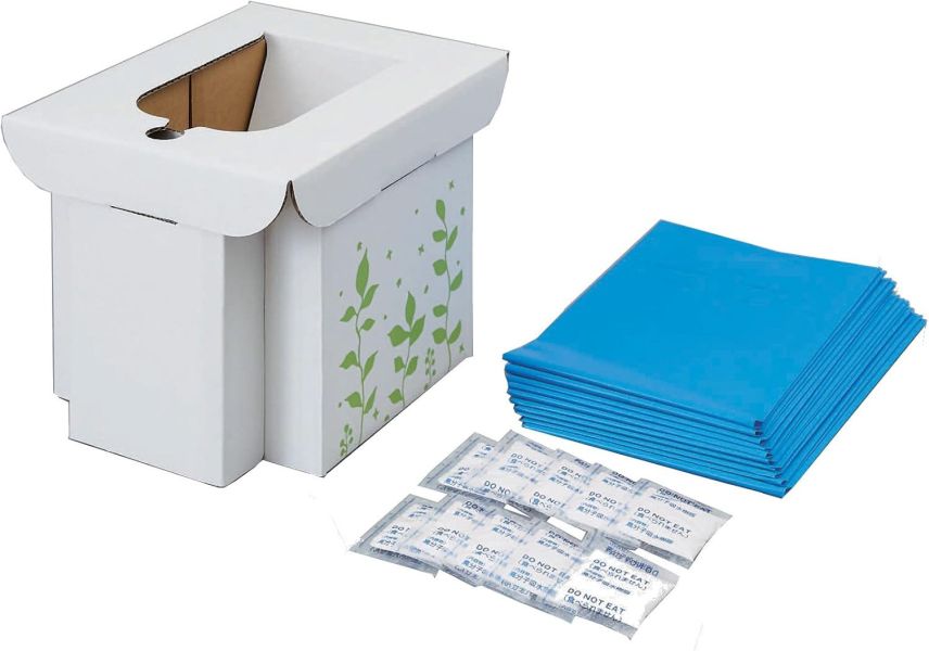 Cogit 日本製 緊急用簡易廁所（組裝式簡易馬桶/廁所凝固劑 500g/廁所袋 10回份） Cogit, 簡易廁所, 緊急馬桶, 凝固劑, 防災用品, 車用廁所, 停水備品, 應急用品, 露營裝備, 日本製