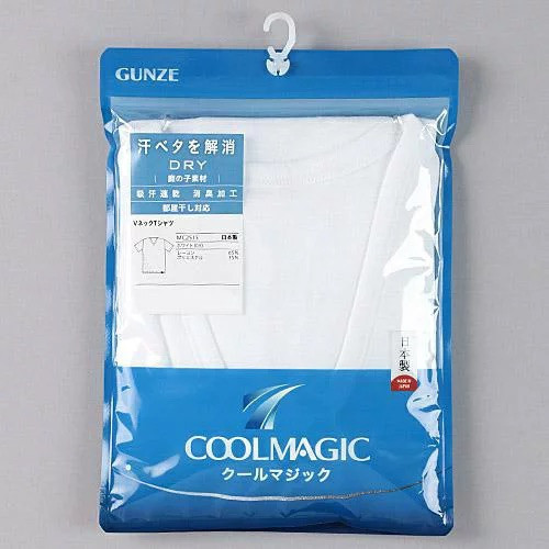 日本製 GUNZE coolmagic系列 男性 V領T-shirt 防透光 吸汗速乾性 涼感內衣 日本製,GUNZE,coolmagic系列,男性,V領T-shirt,防透光,吸汗速乾性,涼感內衣