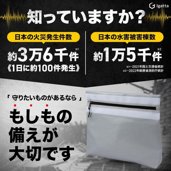 【防災士監修】Igatta 防火防水收納袋 耐火袋 防火袋 防災 火災 災害 防災必備品 A4防火袋 災害儲備袋 證件印章收納【小福部屋】 