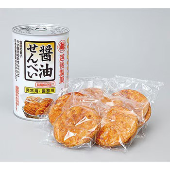 日本製 越後製菓 長效期醬油仙貝 12枚入 5年保存 防災餅乾 救難糧食 地震 儲備糧食 緊急避難 長效期保存【小福部屋】 