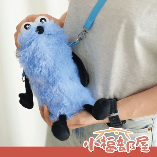 日本 PUPPET SUNSUN 毛絨飲料瓶提袋 Sunsun 水壺包 收納包 魔性角色 神似芝麻街 Elmop【小福部屋】 