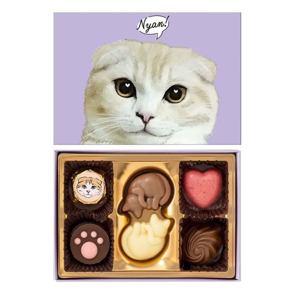 Mary’s nekomyamire 貓咪巧克力禮盒(紫盒 6入/圓罐 6入/罐頭 2入/長罐 10入/方罐 14入/紫盒 22入/三花貓小包 5入/白貓掌小包 5入/黑白虎斑貓小包 5入) Mary’s, ねこみゃみれ, 貓咪巧克力, 貓奴禮物, 情人節巧克力, 日本巧克力, 貓咪造型, 交換禮物