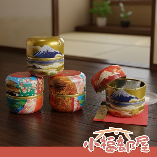 宇治抹茶 精美茶罐 40g (こがね桜富士/京みやび/こよみ桜富士) 日本抹茶罐,宇治抹茶茶罐,茶葉保存罐,日本茶具,日式櫻花罐,富士山茶罐,抹茶保存,日式禮物,茶罐收納,日本製茶罐