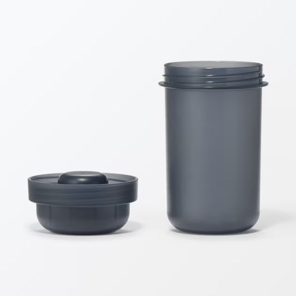 日本製 無印良品 附醬料杯 膠囊餐盒 450ml 350ml 搖搖沙拉 便當盒 優格罐 沙拉罐 霧面 質感 黑白 上班族【小福部屋】 