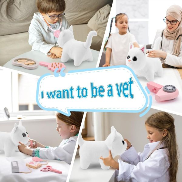 UMU 動物醫生玩具套裝 UMU,日本玩具,獸醫玩具組,動物醫生,角色扮演,木製玩具,絨毛貓咪,幼兒玩具,入園禮,生日禮物,教育玩具,親子互動