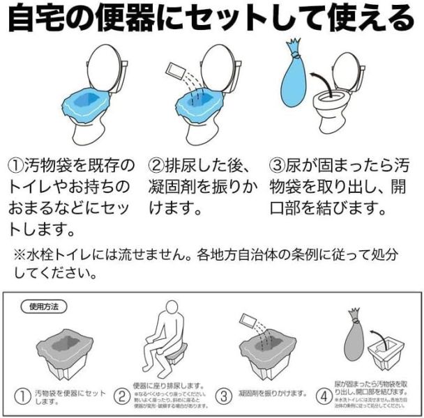 Cogit 日本製 緊急用簡易廁所（組裝式簡易馬桶/廁所凝固劑 500g/廁所袋 10回份） Cogit, 簡易廁所, 緊急馬桶, 凝固劑, 防災用品, 車用廁所, 停水備品, 應急用品, 露營裝備, 日本製