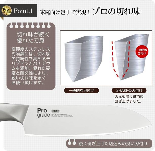 日本製 下村工業 燕三条製 Pro Grade 專業級全不鏽鋼刀具系列（多款可選）食洗機可用 專業刀具 三德刀 牛刀 麵包刀【小福部屋】 