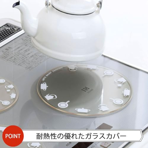 日本製 下村企販 IH爐面保護蓋 附刮刀 燒焦 污漬 耐熱玻璃 耐高溫 易清潔 IH爐專用【小福部屋】 