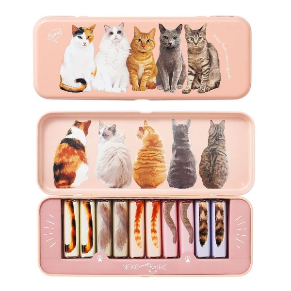 Mary’s nekomyamire 貓咪巧克力禮盒(紫盒 6入/圓罐 6入/罐頭 2入/長罐 10入/方罐 14入/紫盒 22入/三花貓小包 5入/白貓掌小包 5入/黑白虎斑貓小包 5入) Mary’s, ねこみゃみれ, 貓咪巧克力, 貓奴禮物, 情人節巧克力, 日本巧克力, 貓咪造型, 交換禮物