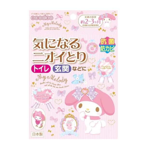 ecodeo 三麗鷗 日本製 防霉除異味片 (Hello Kitty/美樂蒂) 三麗鷗防霉片,日本除霉片,玄關除味,日本製除異味,Hello Kitty除霉,美樂蒂防霉,鞋櫃除異味,梅雨季防霉,小空間除臭,日本防霉除味