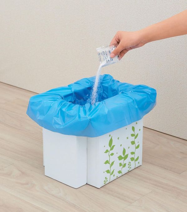 Cogit 日本製 緊急用簡易廁所（組裝式簡易馬桶/廁所凝固劑 500g/廁所袋 10回份） Cogit, 簡易廁所, 緊急馬桶, 凝固劑, 防災用品, 車用廁所, 停水備品, 應急用品, 露營裝備, 日本製