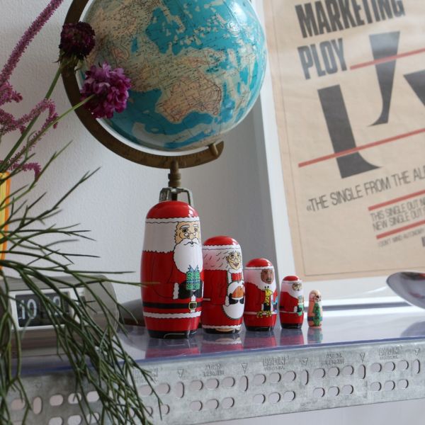 MIDORI KOMATSU 世界聖誕老人套娃 聖誕老人,套娃,木製擺飾,聖誕交換禮物,日本文創,MIDORI KOMATSU,DETAIL INC,聖誕節,日本進口,冬季佈置