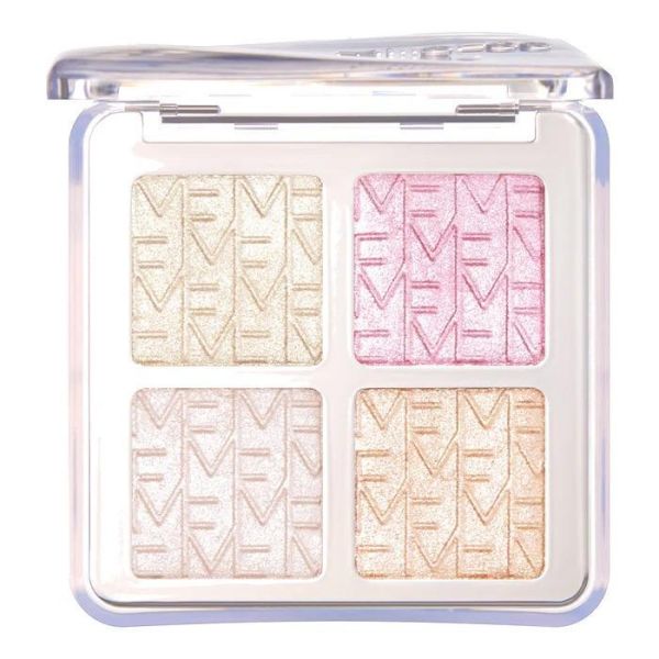 MilleFee 四色打亮盤（01-冰藍色/02-玫瑰粉） MilleFée, 日系打亮盤, 四色高光, 偶像光澤, 珠光打亮, 多功能彩妝, 日本彩妝