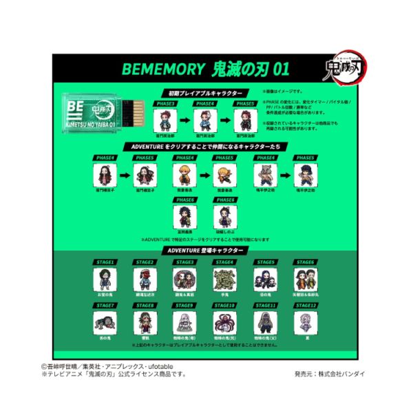 BANDAI BE鬼滅之刃 育成手環擴充卡 