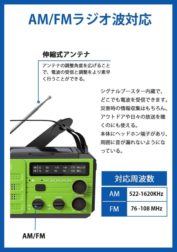 【防災士推薦】日本 OLANSOR 多功能防災收音機 8000mAh 手搖 照明 SOS FM/AM 防災燈 防水【小福部屋】 