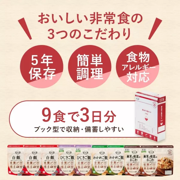 日本熱銷 Alpfa 乾燥米飯 9入 非常食 防災食品 防災 地震 露營 登山 緊急 避難【小福部屋】 