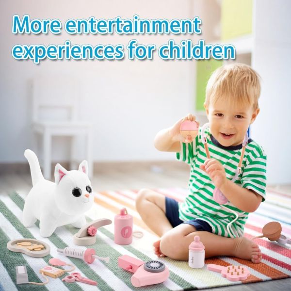 UMU 動物醫生玩具套裝 UMU,日本玩具,獸醫玩具組,動物醫生,角色扮演,木製玩具,絨毛貓咪,幼兒玩具,入園禮,生日禮物,教育玩具,親子互動